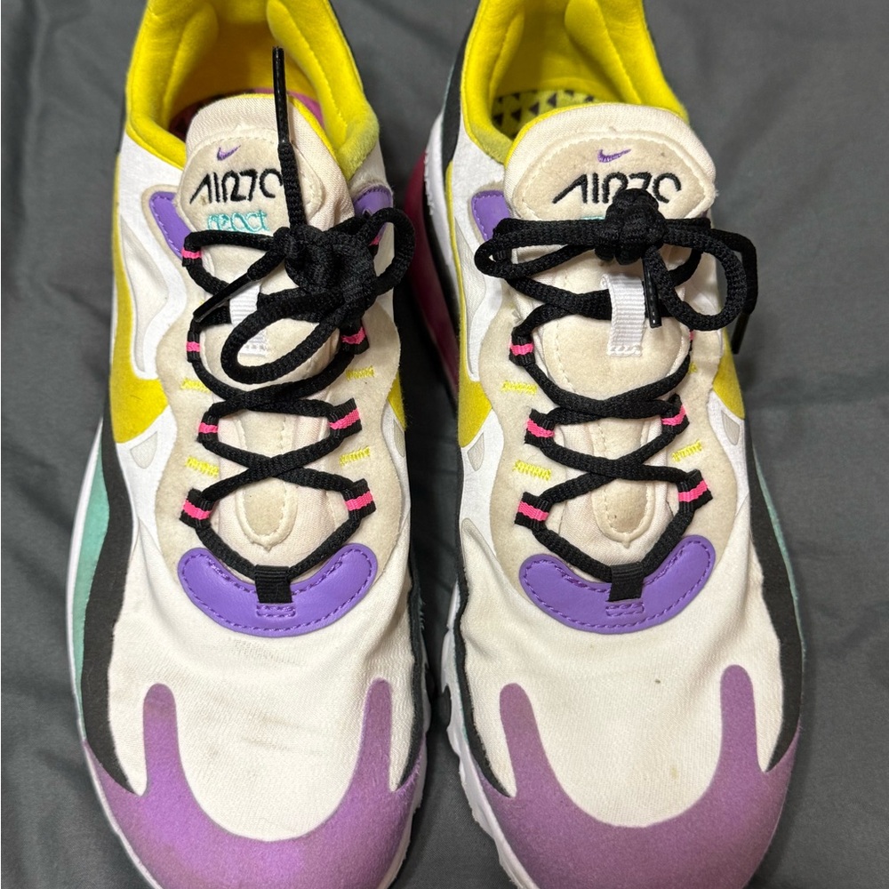 Nike Air Zoom Sneakers in Purple, Yellow, and White